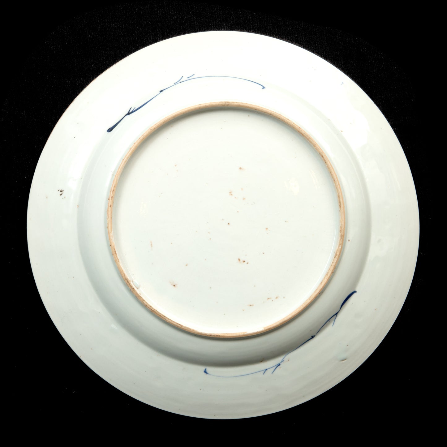 Par de pratos Qianlong, Azul e Branco