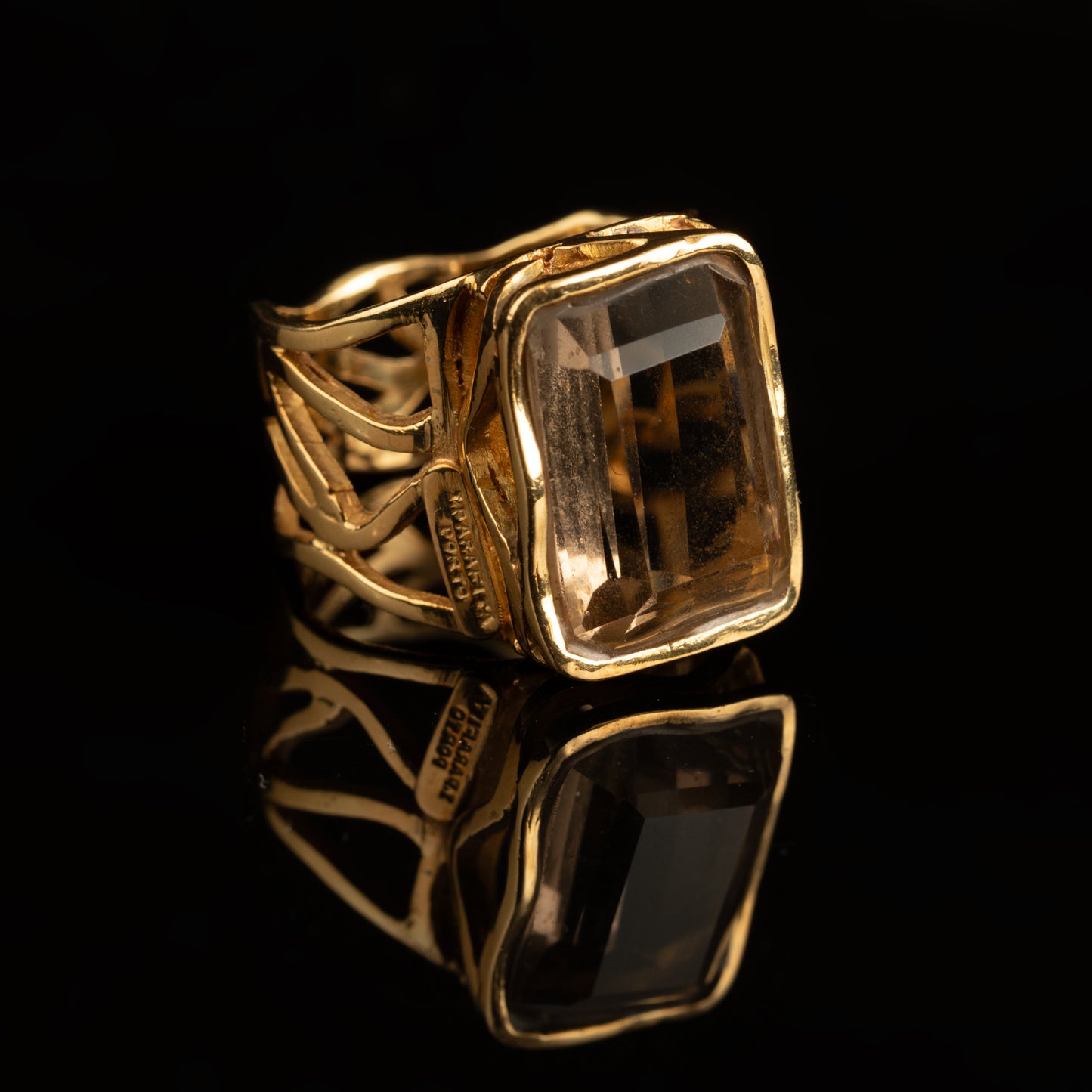 Anel em Ouro com Quartzo fumado