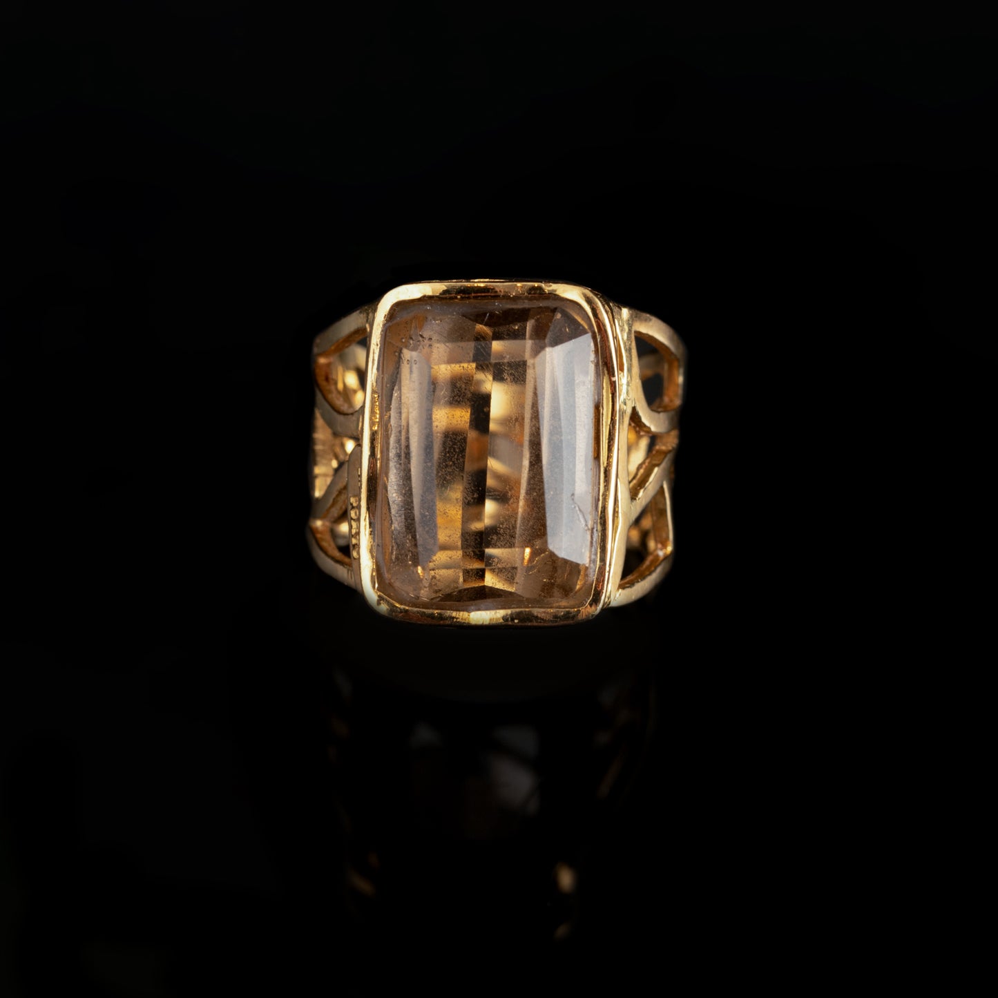 Anel em Ouro com Quartzo fumado