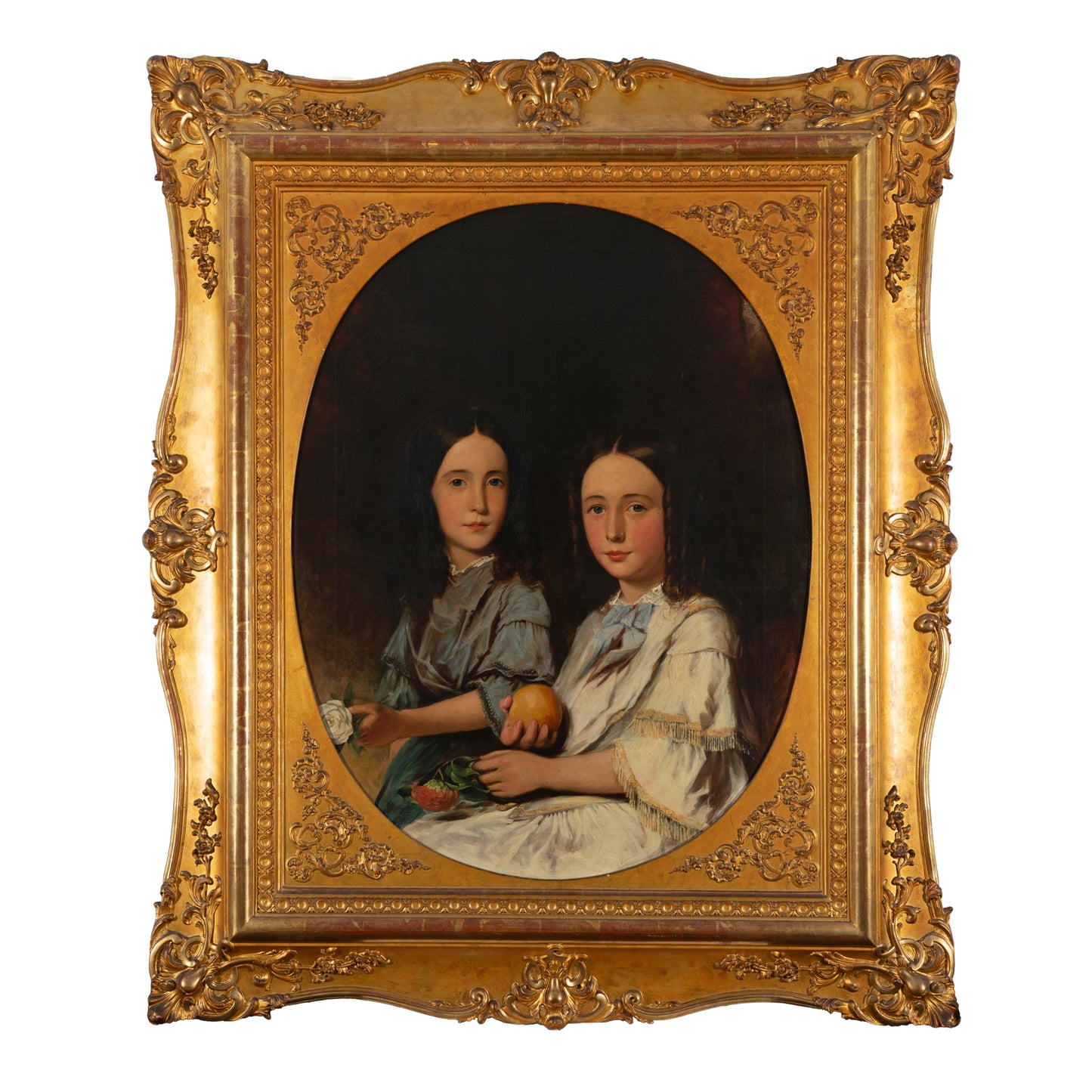 Escola Inglesa, séc. XIX. Retrato de Duas Jovens Senhoras