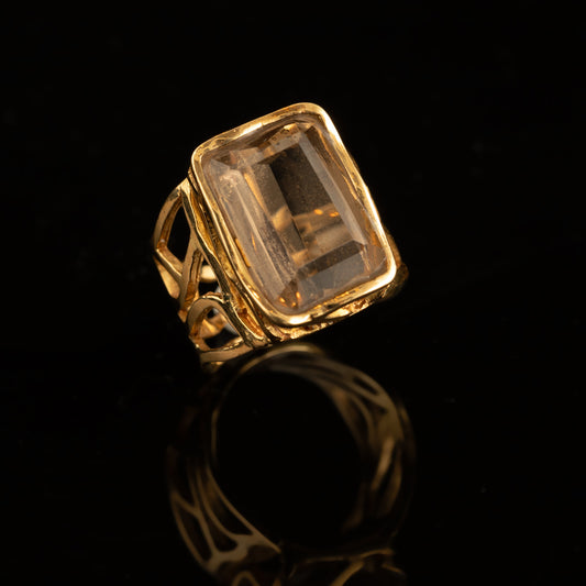 Anel em Ouro com Quartzo fumado